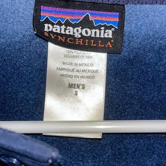 Patagonia Men's Blue Patterned Synchilla Size Small - Picture 3 of 4